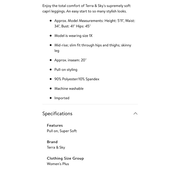 💜Terra & Sky Women’s PlusSize sued Capri Leggings - Picture 7 of 7